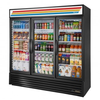 3 Glass Door Reach-in Cooler 72" (True)